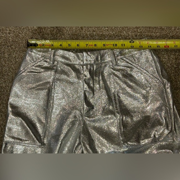 Hot & Delicious Silver Cargo Pants Metallic Shine - Picture 10 of 16